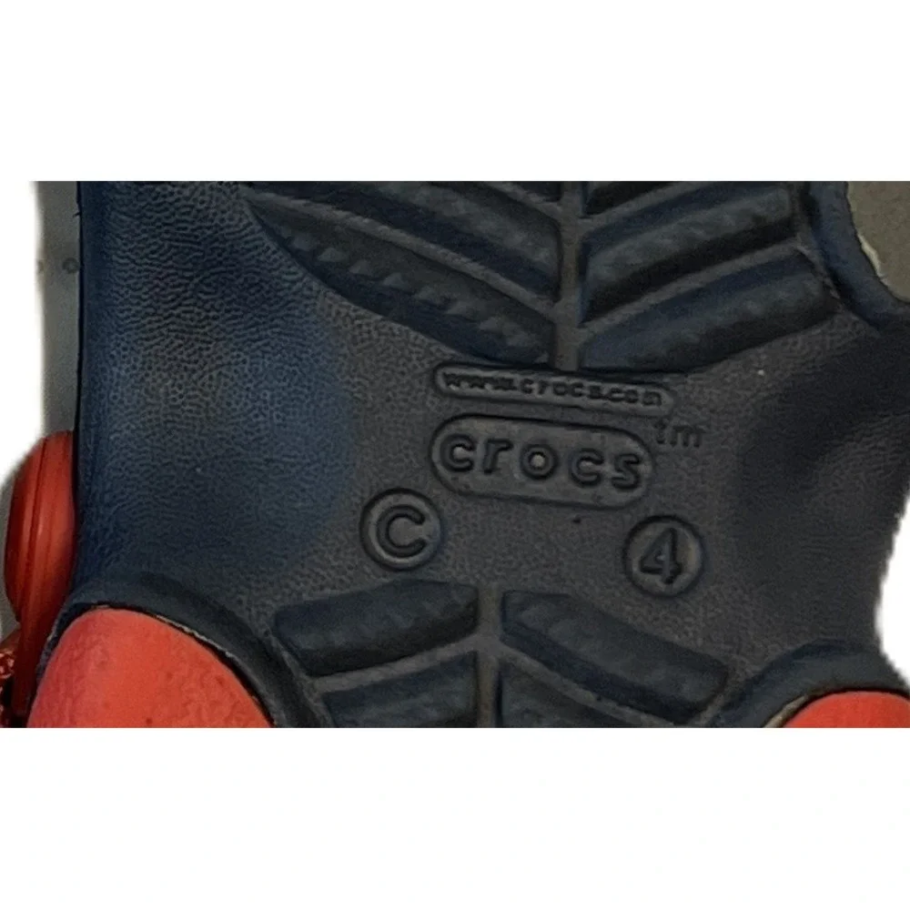 Crocs Kids Classic All-Terrain Clog Navy Red Adjustable Strap Shoes Size C4